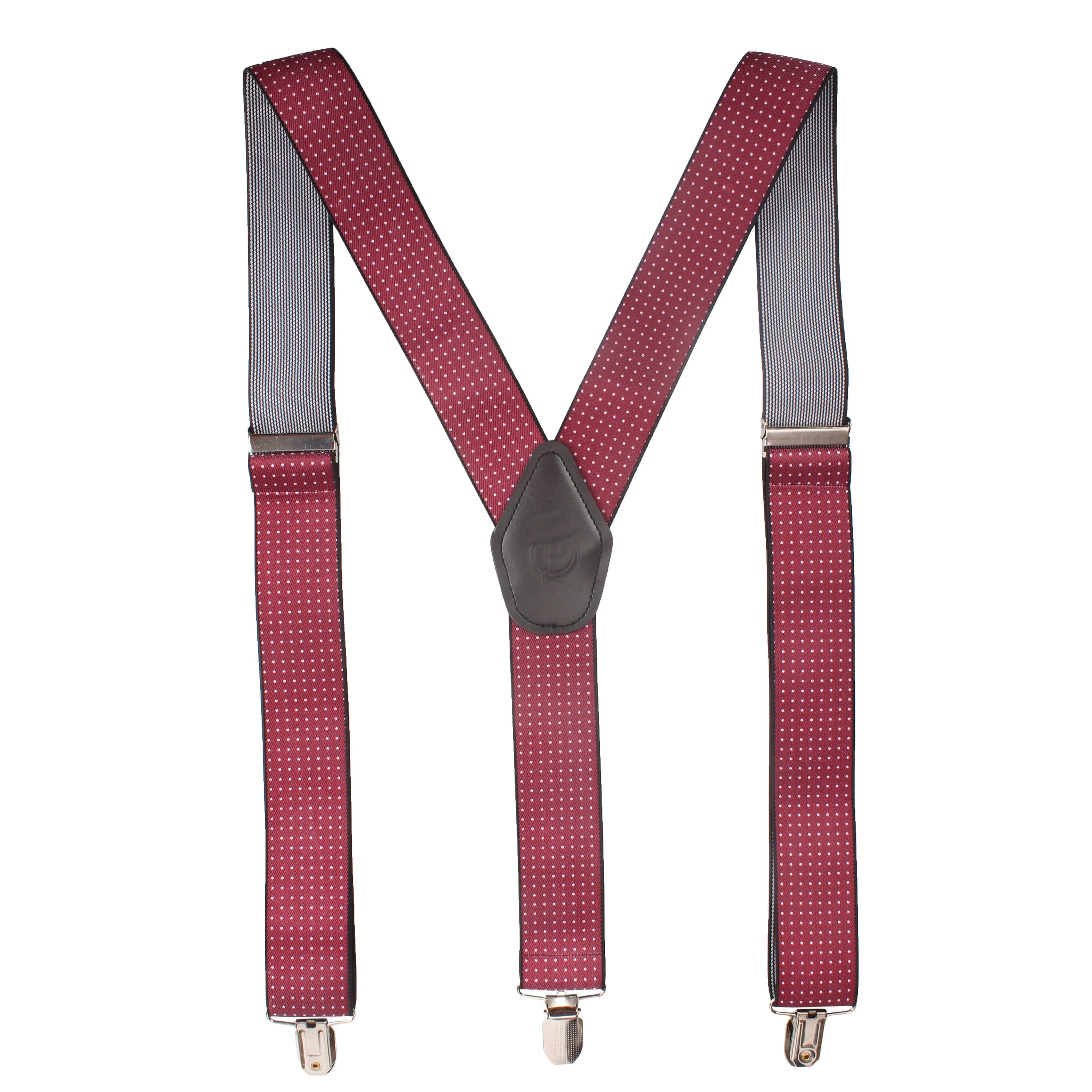 Peluche Polka Dots Red Suspender for Men