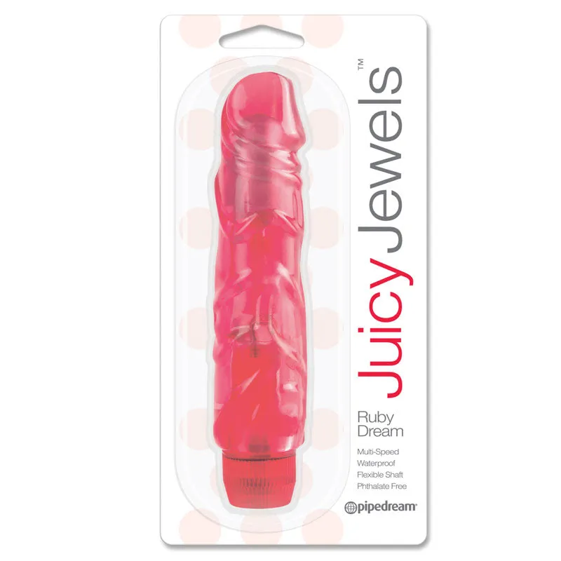 Juicy Jewels Ruby Dream Flexible Realistic Red Vibrator