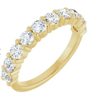 Sahar | Round Moissanite Wedding Band