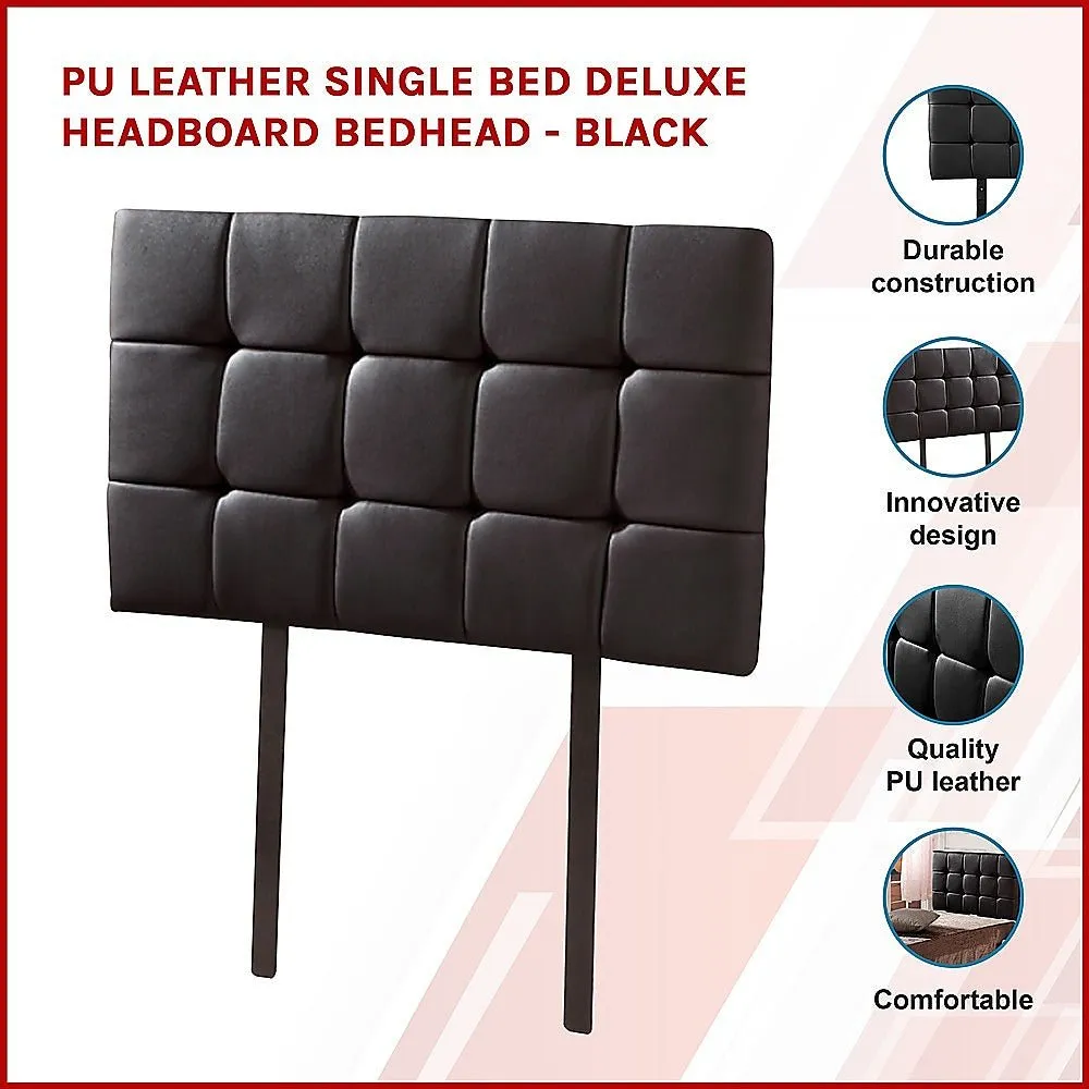 Single Size | Deluxe Headboard Bedhead (Black)