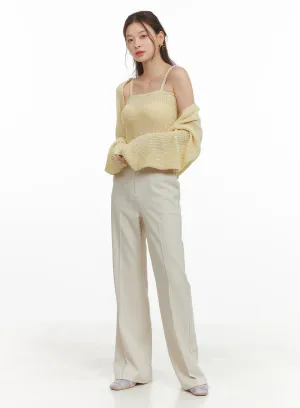 Solid Bootcut Trousers OY421