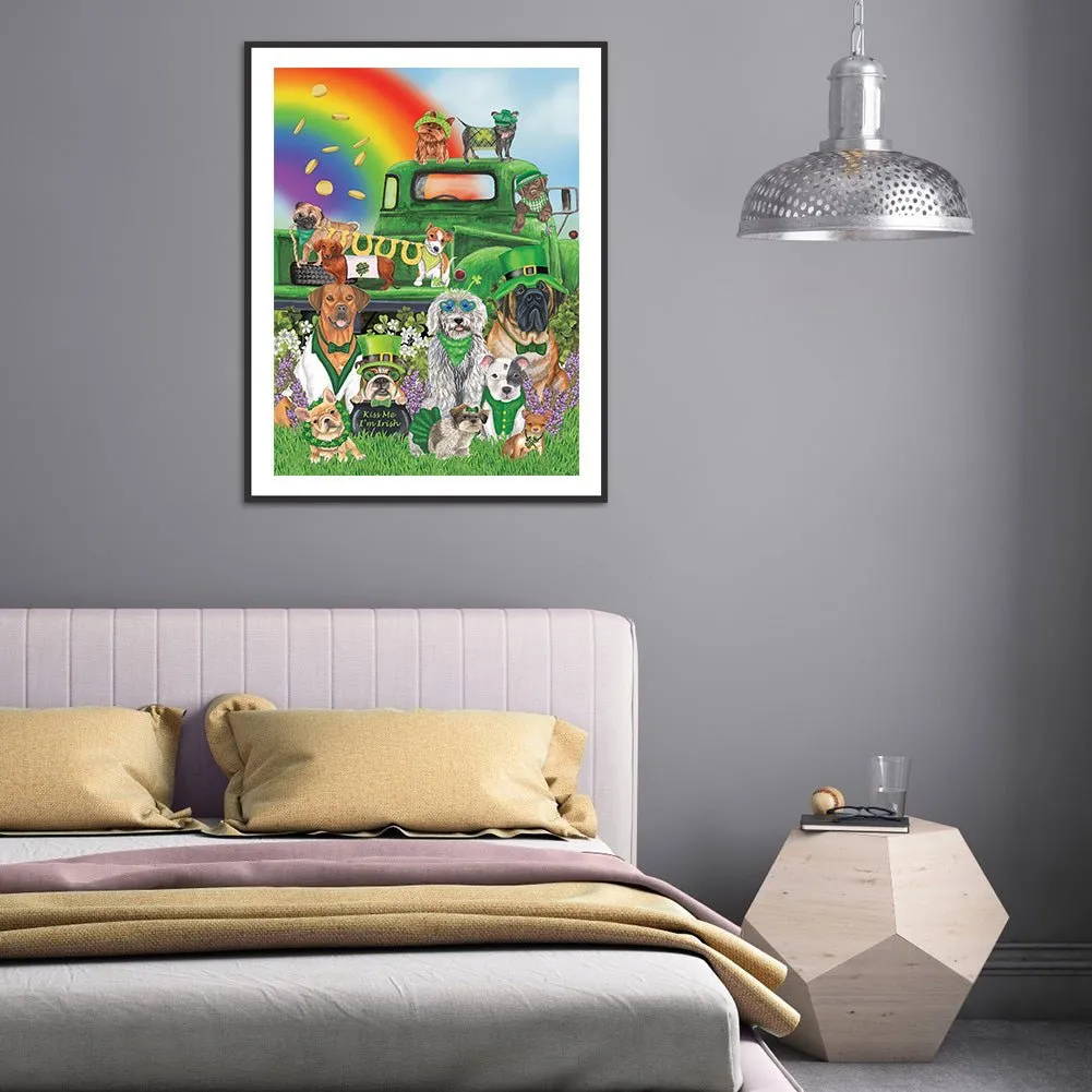 St. Patrick'S Day Dog Party - Full Round 40*50CM 24 Colors