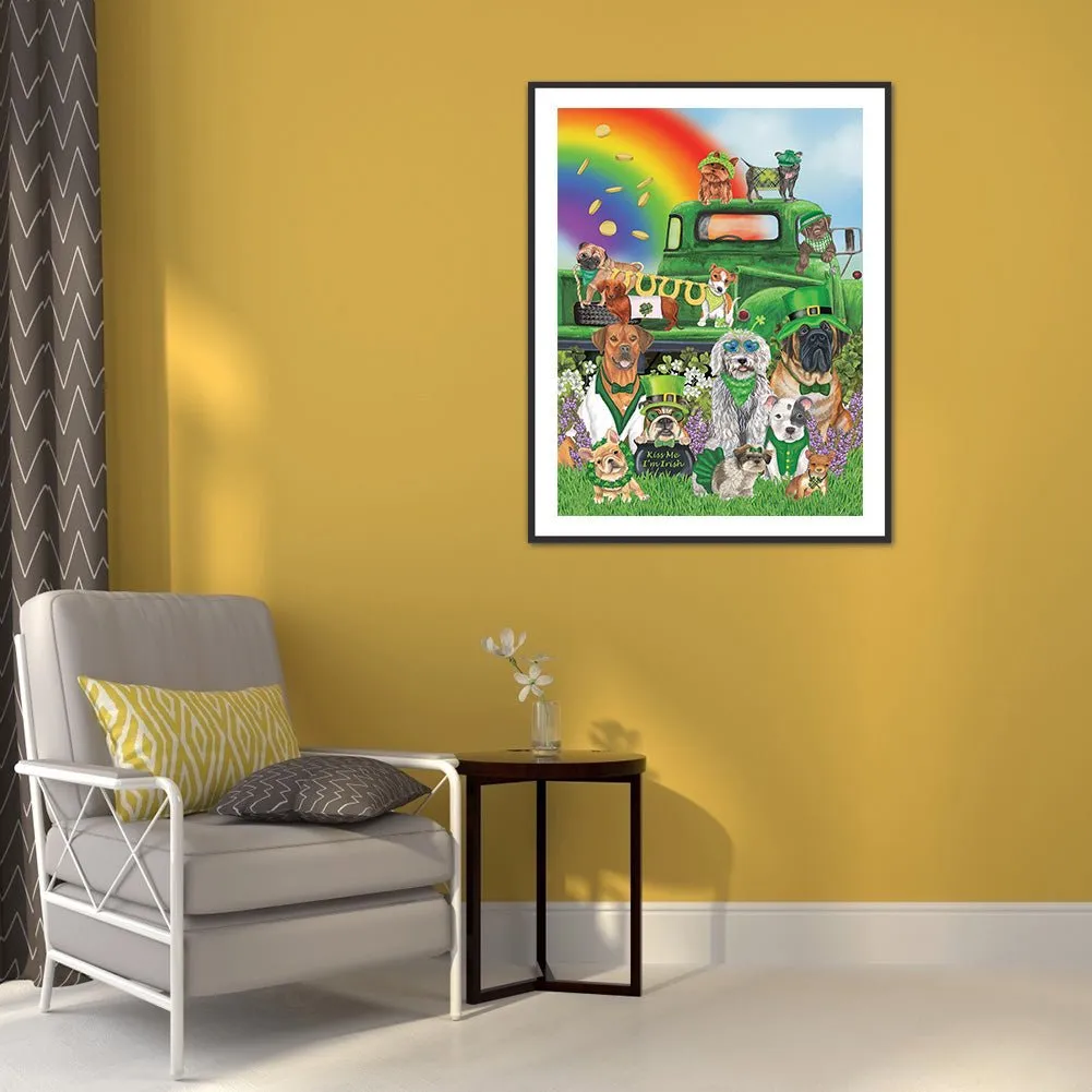 St. Patrick'S Day Dog Party - Full Round 40*50CM 24 Colors