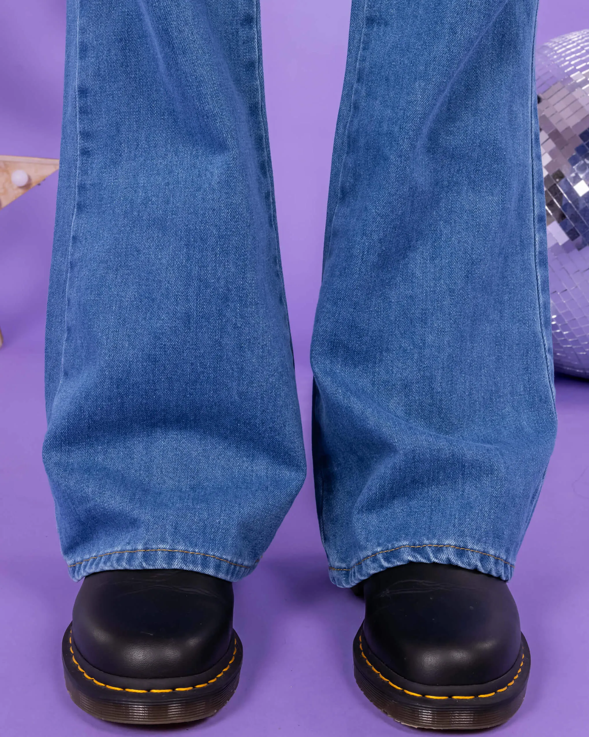 Stonewash Retro Boot Cut Flare Jeans