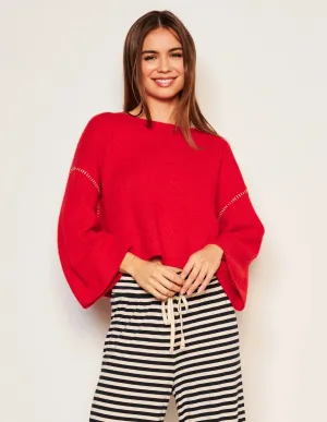 SUN Red Whip Stitch Sweater
