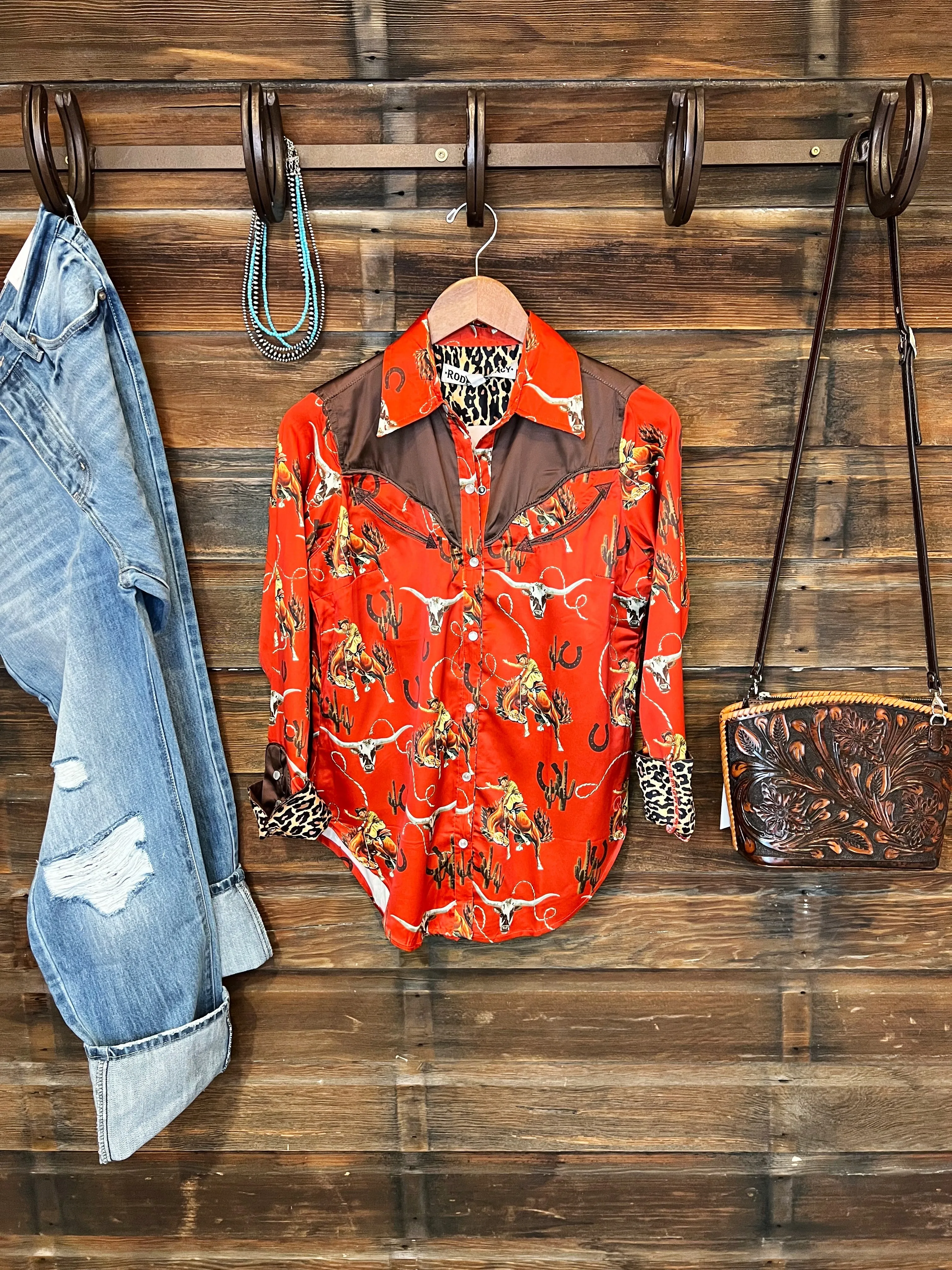 The Red Classic Cowboy Button Up