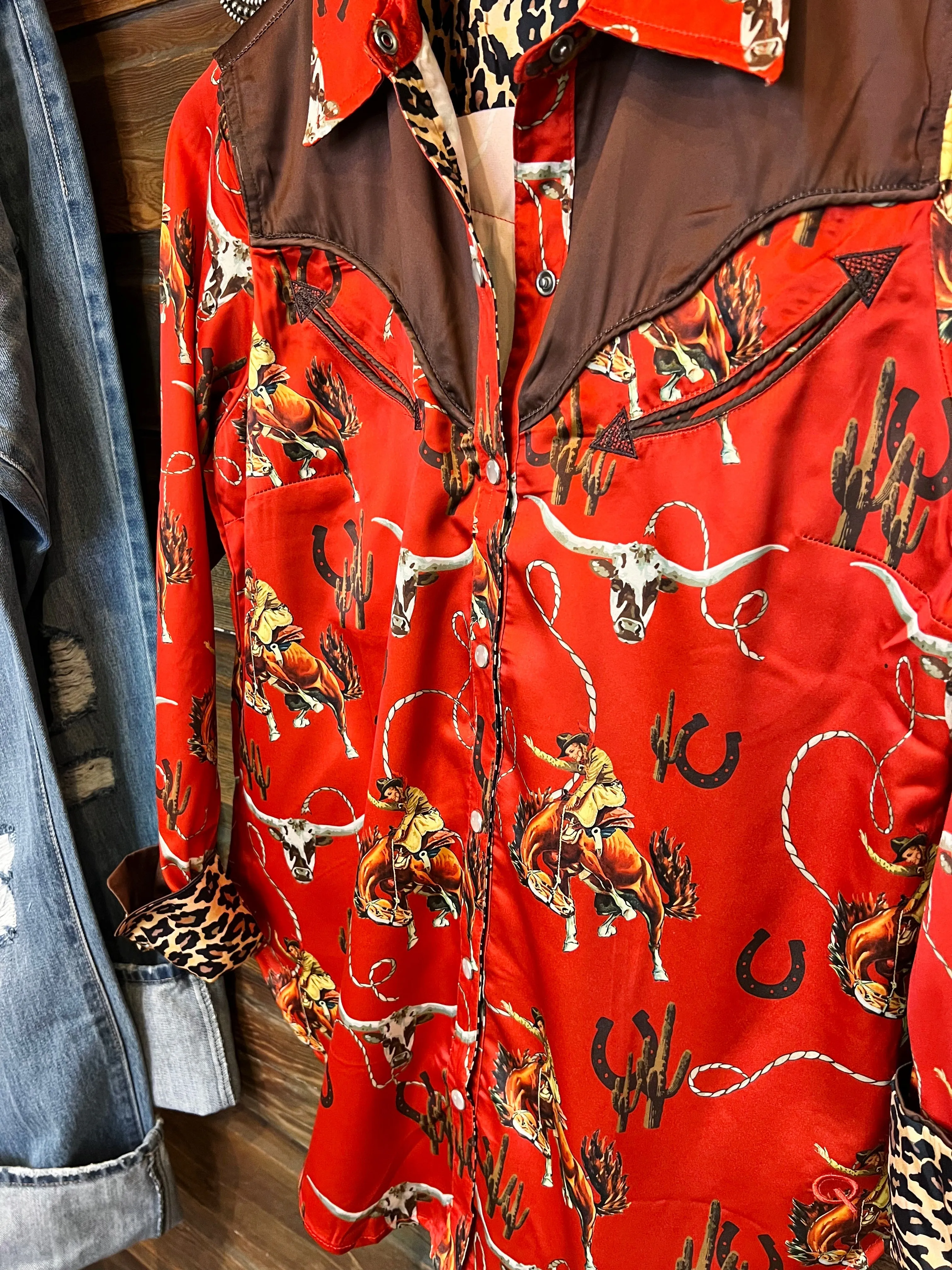 The Red Classic Cowboy Button Up