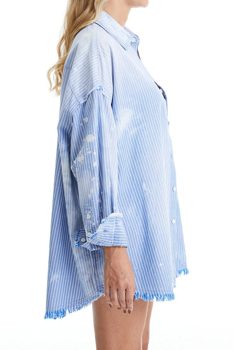 Women'S Ragged Long Sleeve Loose Shirt